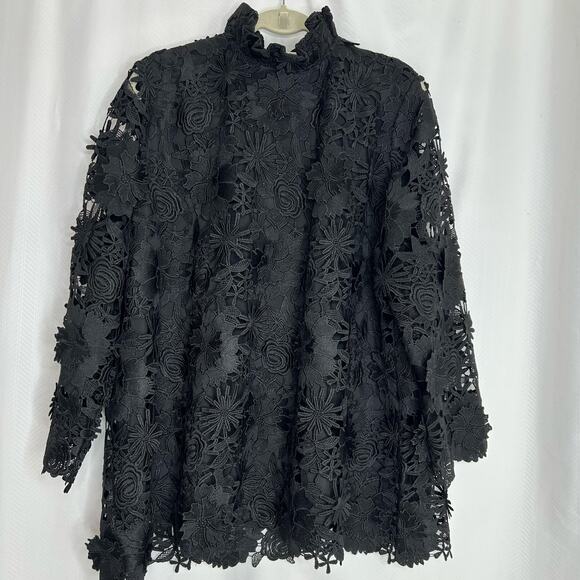 Tuckernuck Guipure Lace Faye Blouse black size XXXL event party holiday - Picture 11 of 11